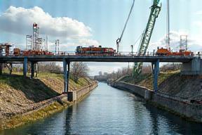 Bridge construction over canal