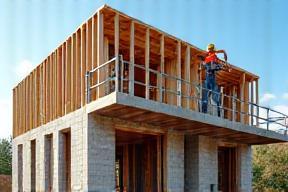 Modern home under construction